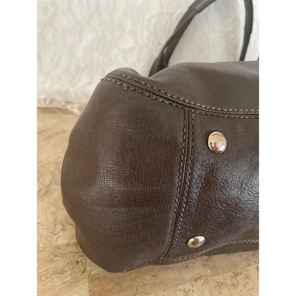 COACH large Mia/garnet brown Pleated texture Leather Carryall Shoulder Bag 13921 - Picture 7 of 10